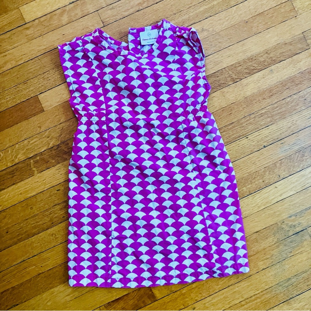 Magenta and White Geometric Dress